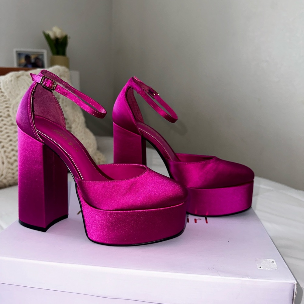 Madden Girl Magenta Platform Heels